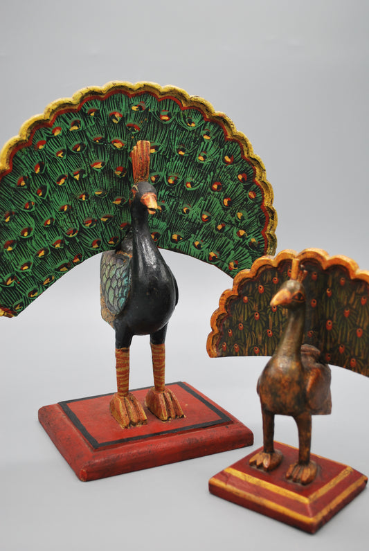 Wooden peacock