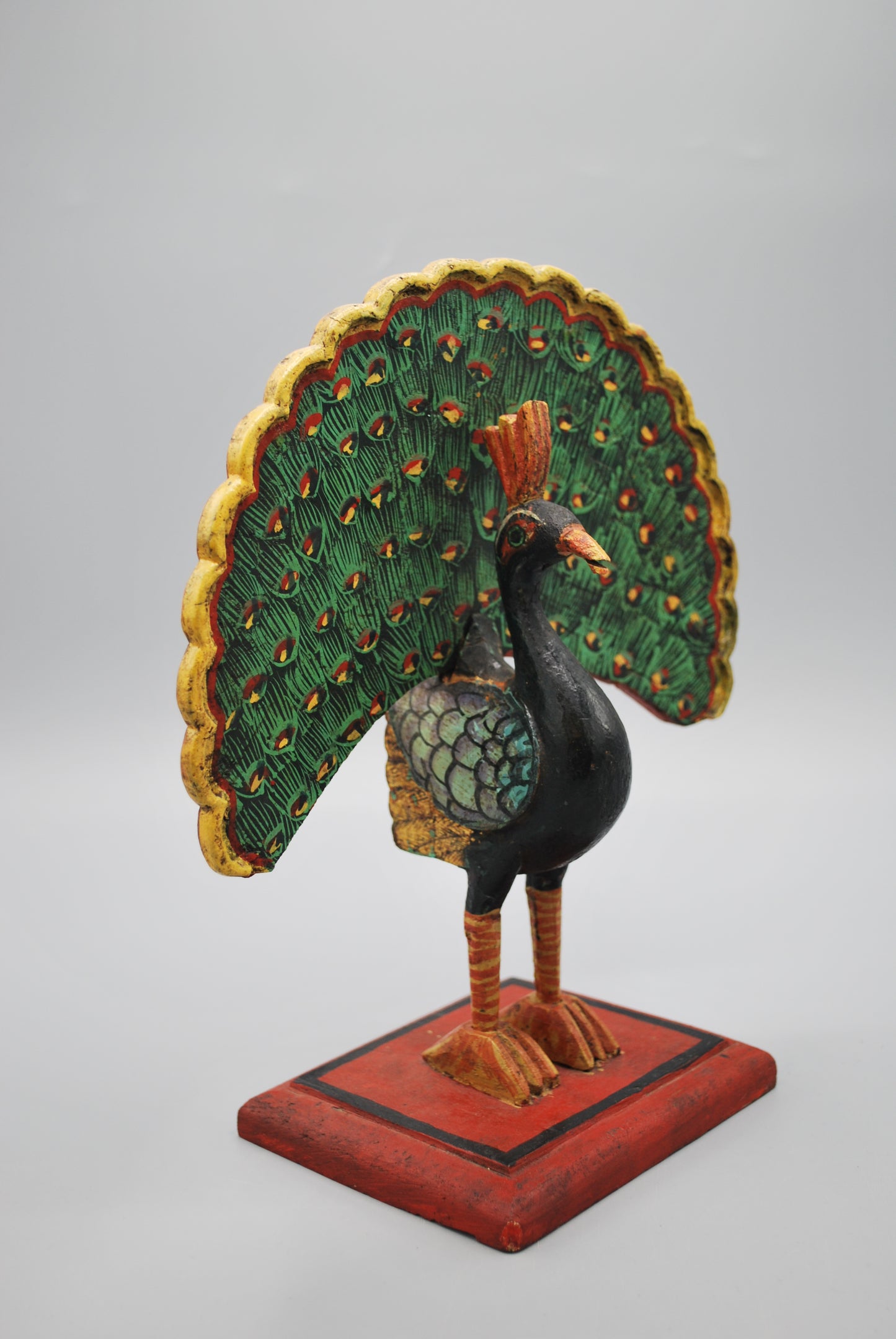 Wooden peacock
