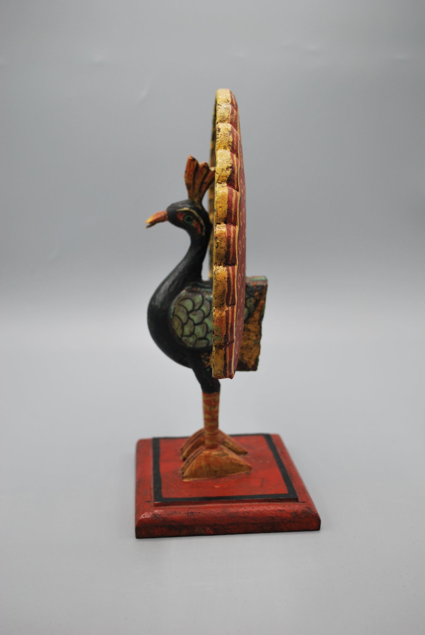 Wooden peacock