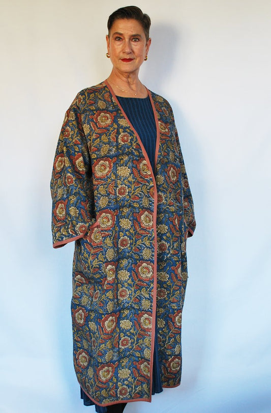 Shrug coat -blue / red