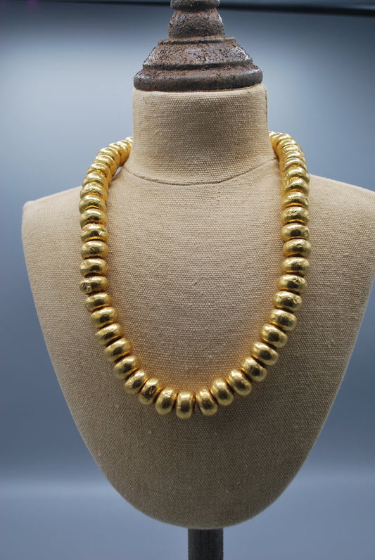 Gold temple bead necklace