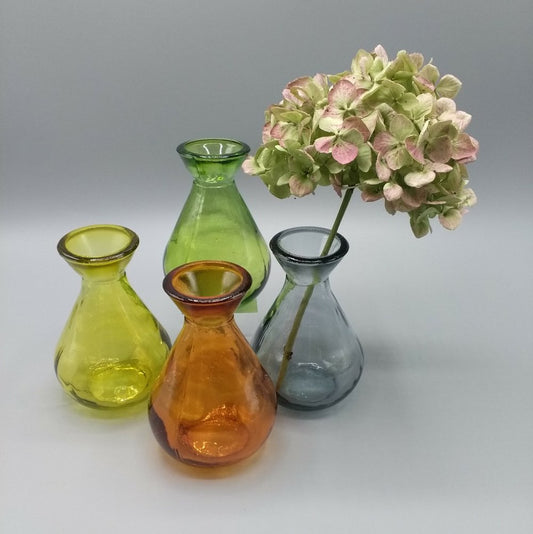 Recycled glass bud vase