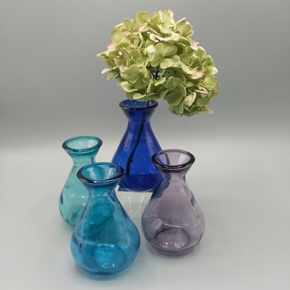 Recycled glass bud vase