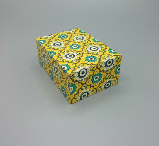 Wooden trinket box - yellow