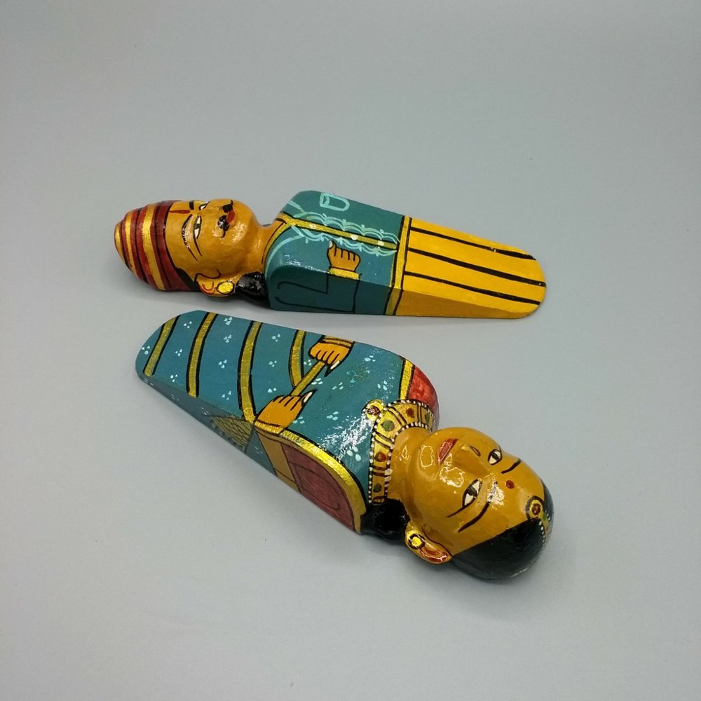 Turquoise hand painted doorstops