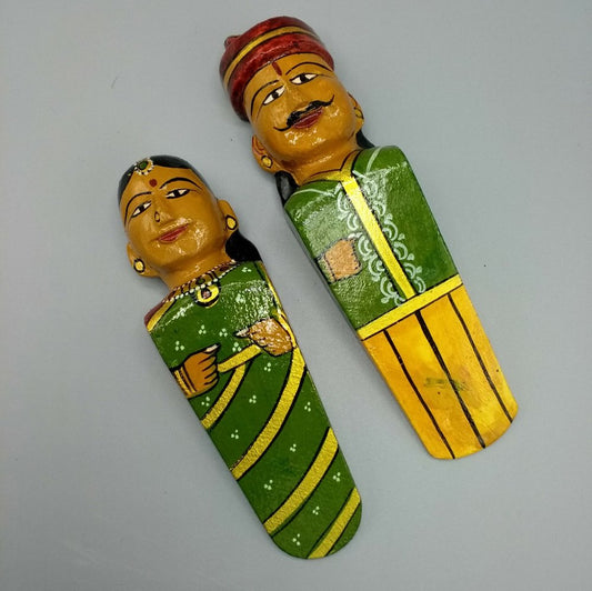 Green hand painted doorstops