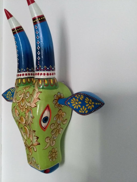 Green Nandy cow head wall decoration