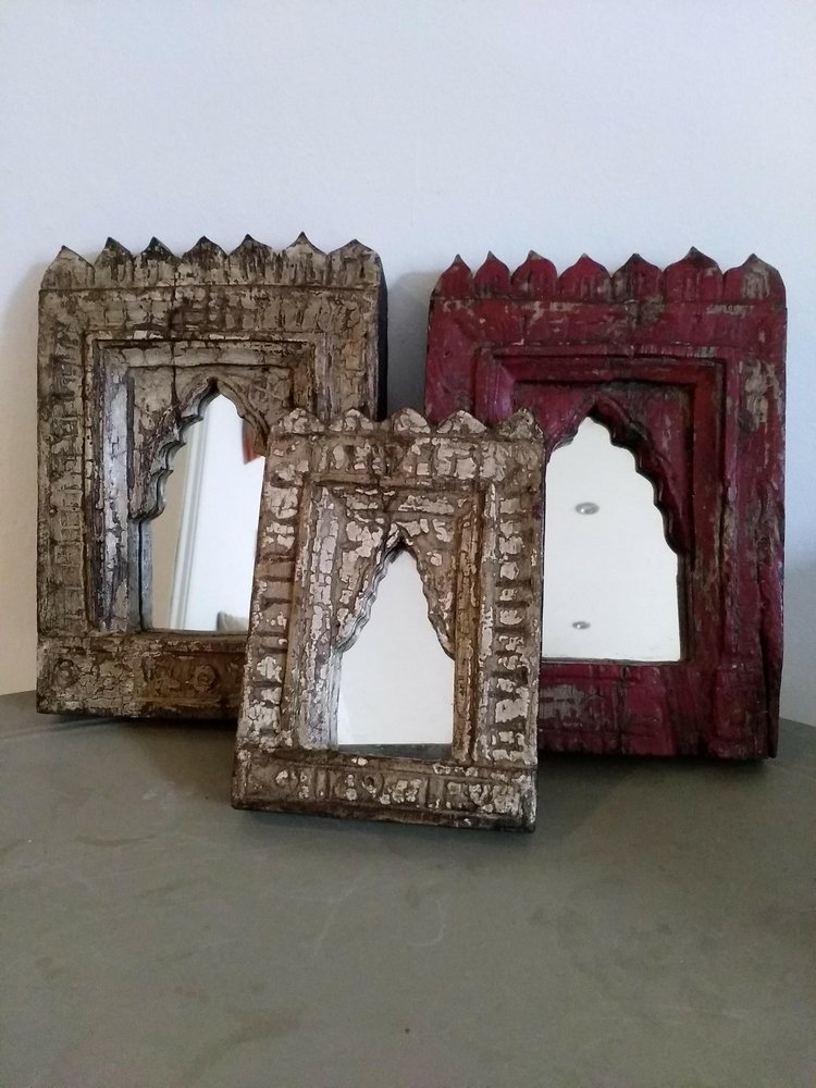 Shrine mirrors – hand carved wood