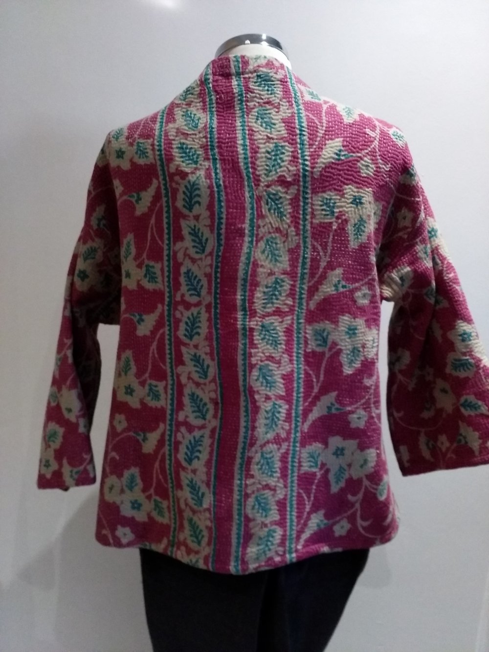 Kantha stitch jacket - pink