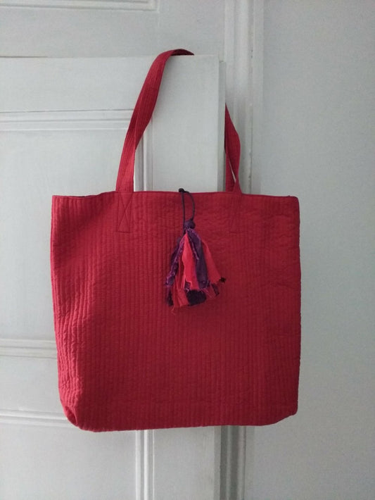 Polysilk shopper - red / wine