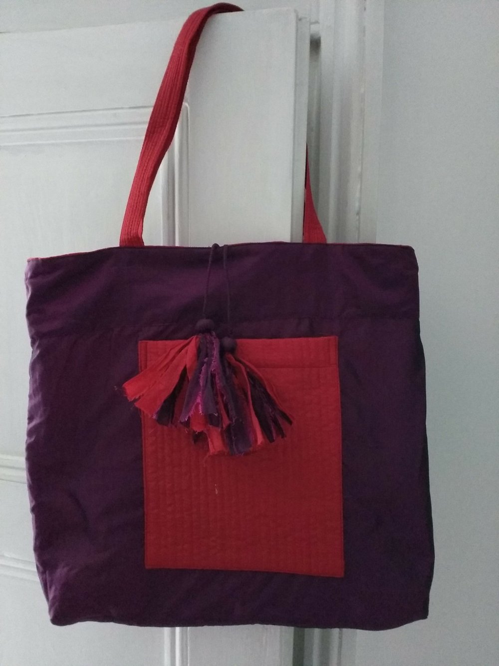 Polysilk shopper - red / wine
