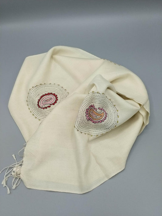 Kashmiri wool embroidered scarf from Bangladesh Project
