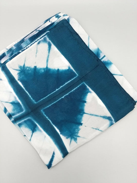 Shibori silk scarf - Teal
