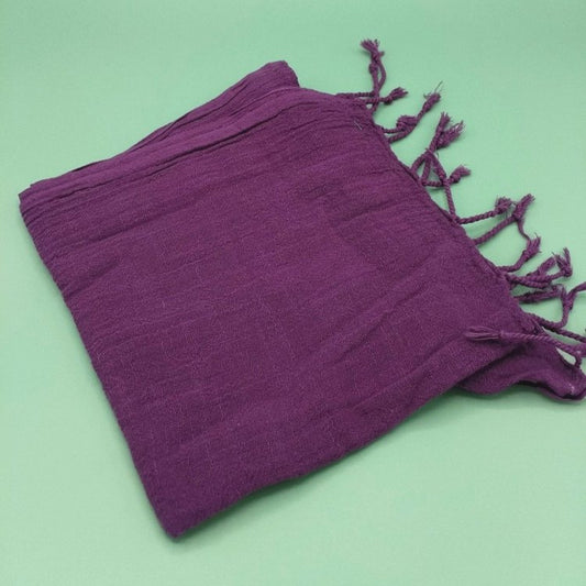 Block colour cheesecloth scarf - fuchsia