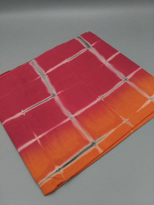 Pure cotton clamp dye scarf - red / orange