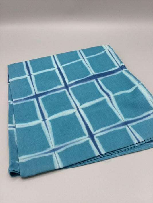 Pure cotton clamp dye scarf - turquoise
