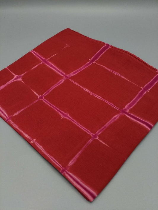Pure cotton clamp dye scarf - red
