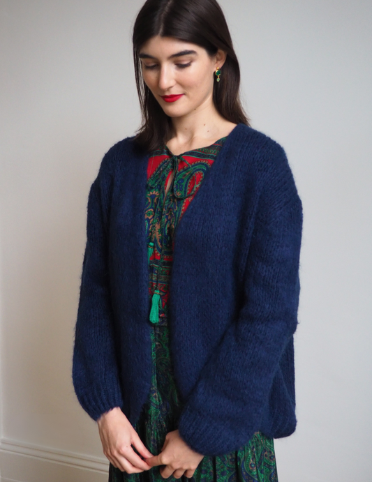 Smila mohair cardigan - navy blue