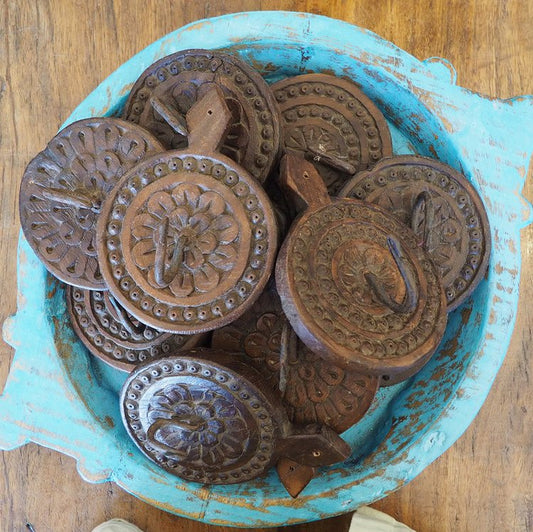 Hand carved wooden wall hook