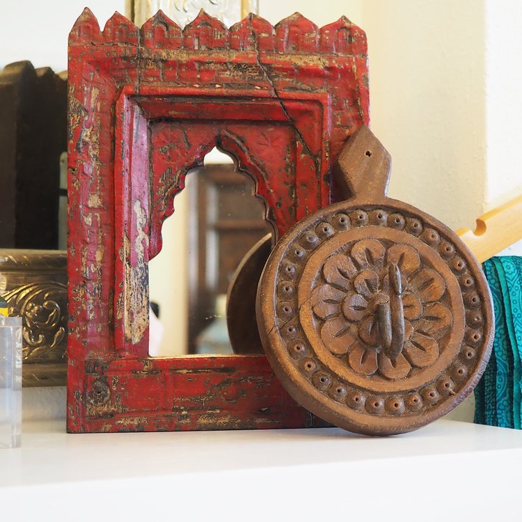 Hand carved wooden wall hook