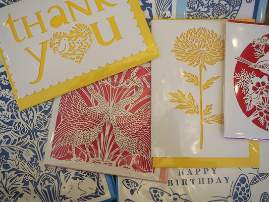 Paper cut greetings cards