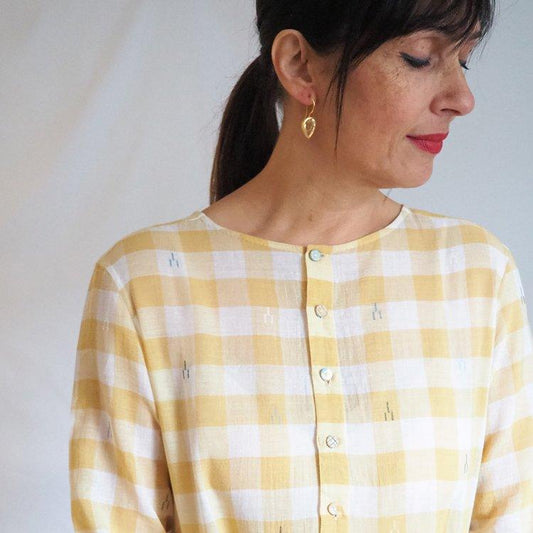 Pear drop gem earrings - citrine