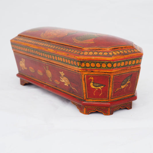 Hand painted wooden pen box