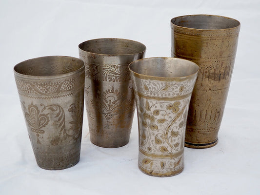 Old brass lassi cup