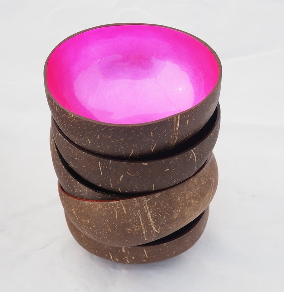 Lacquered coconut bowl