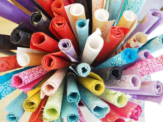 Handmade recycled wrapping paper