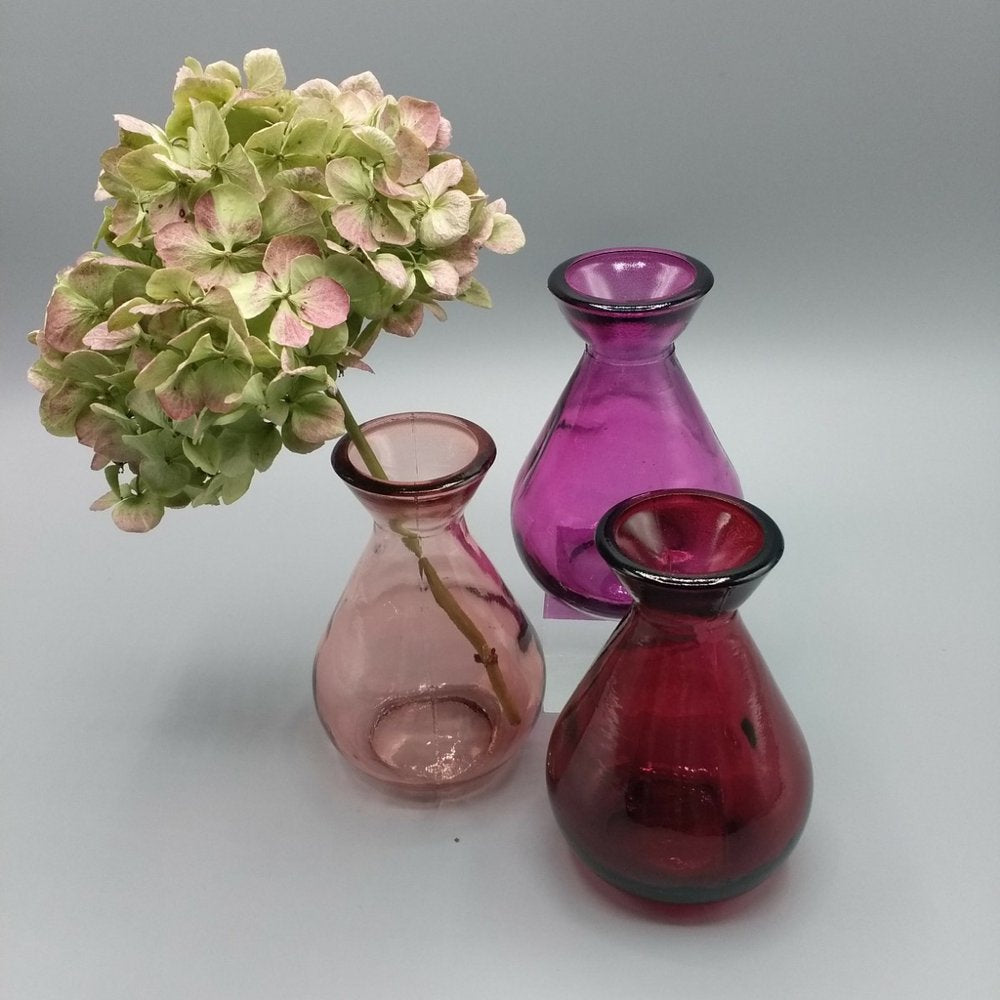Recycled glass bud vase