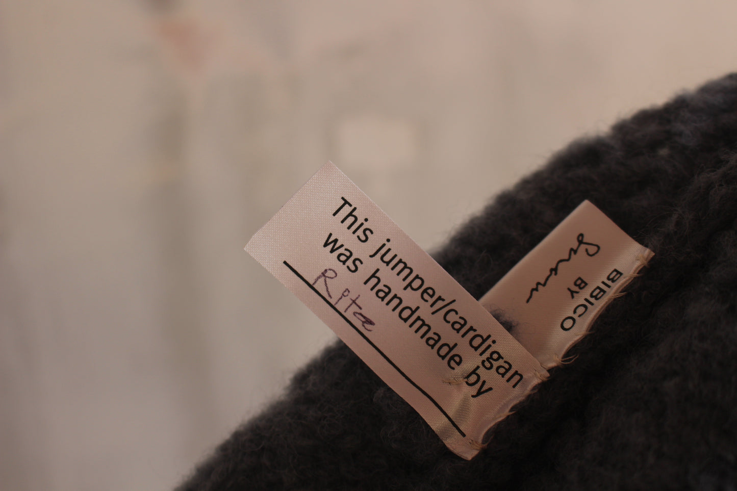 Pure wool soft French blue hand knitted cardigan