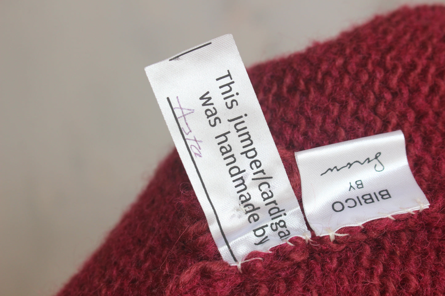 Pure wool hand knitted raspberry sleeveless tank top