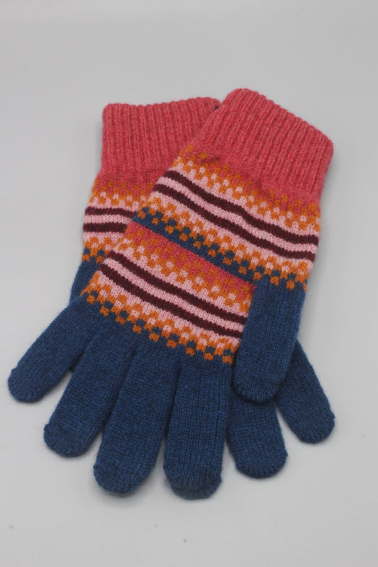 Patterned gloves - Autumn berry