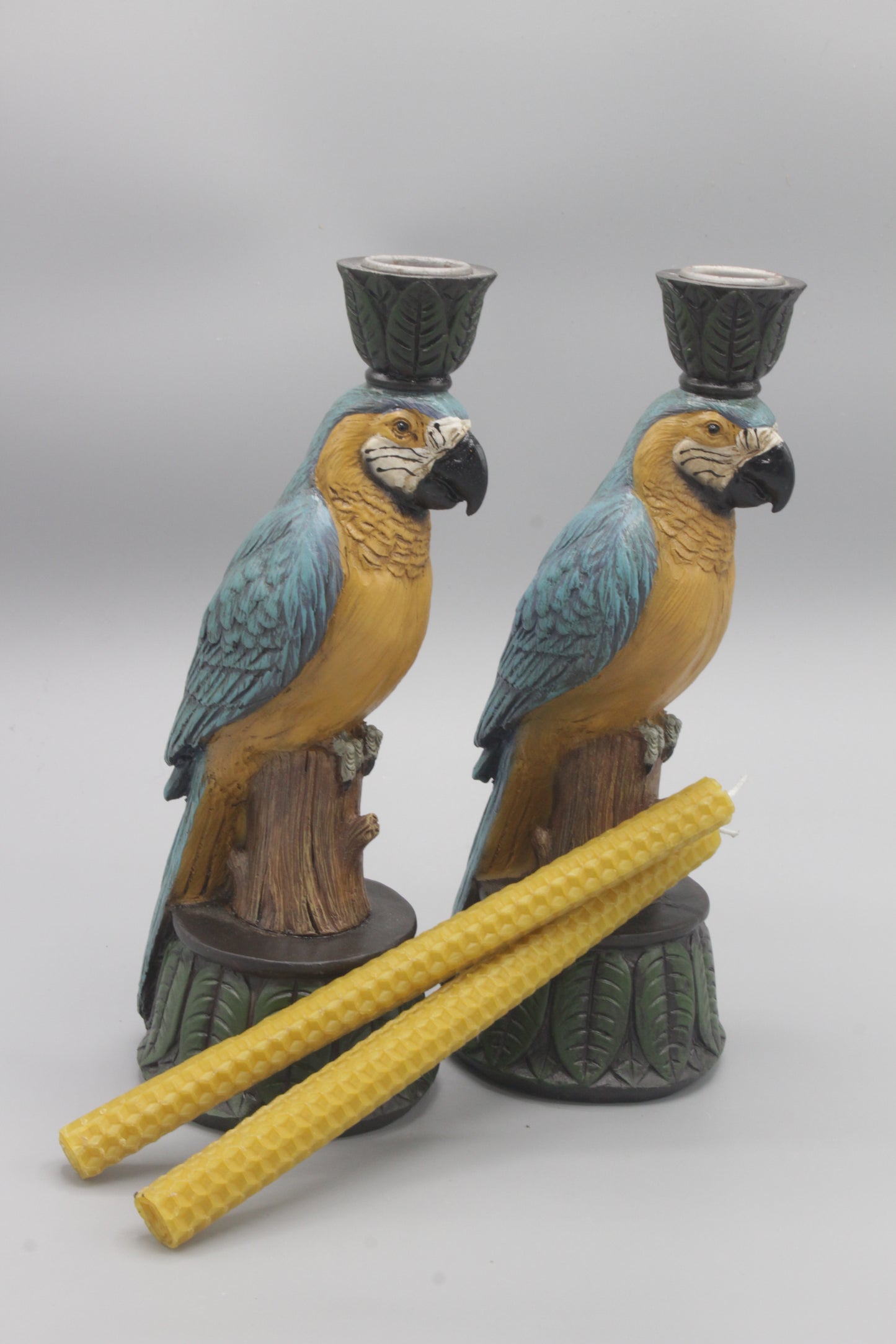 Decorative animal candle stick holders - parrot