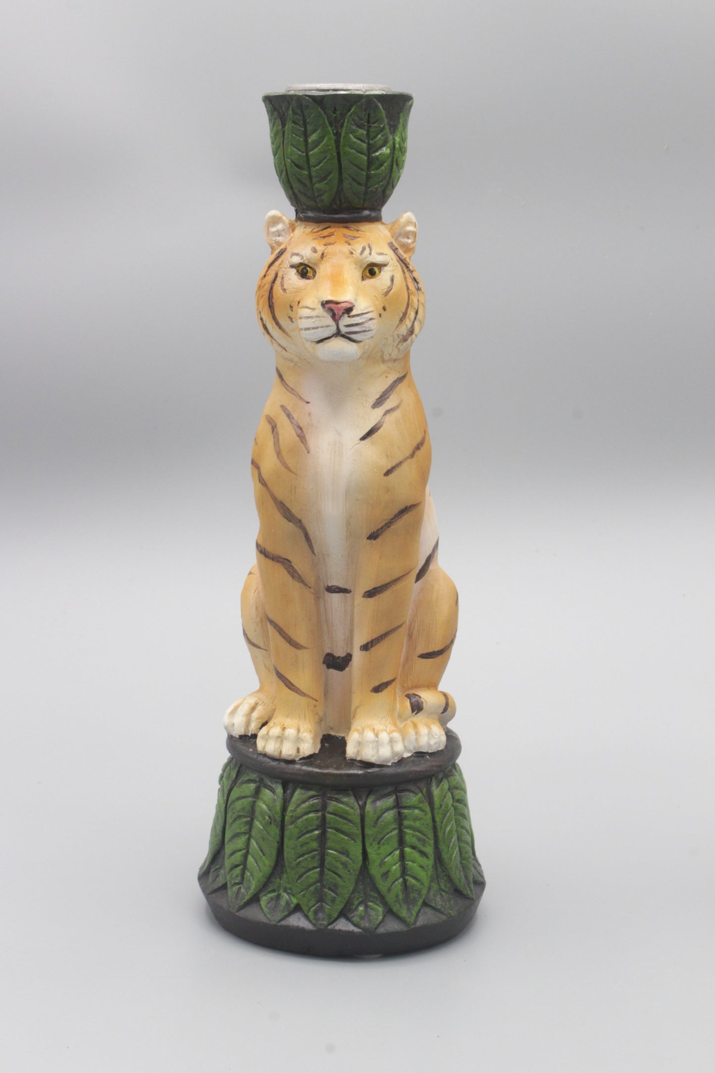 Decorative animal candle stick holders - leopard