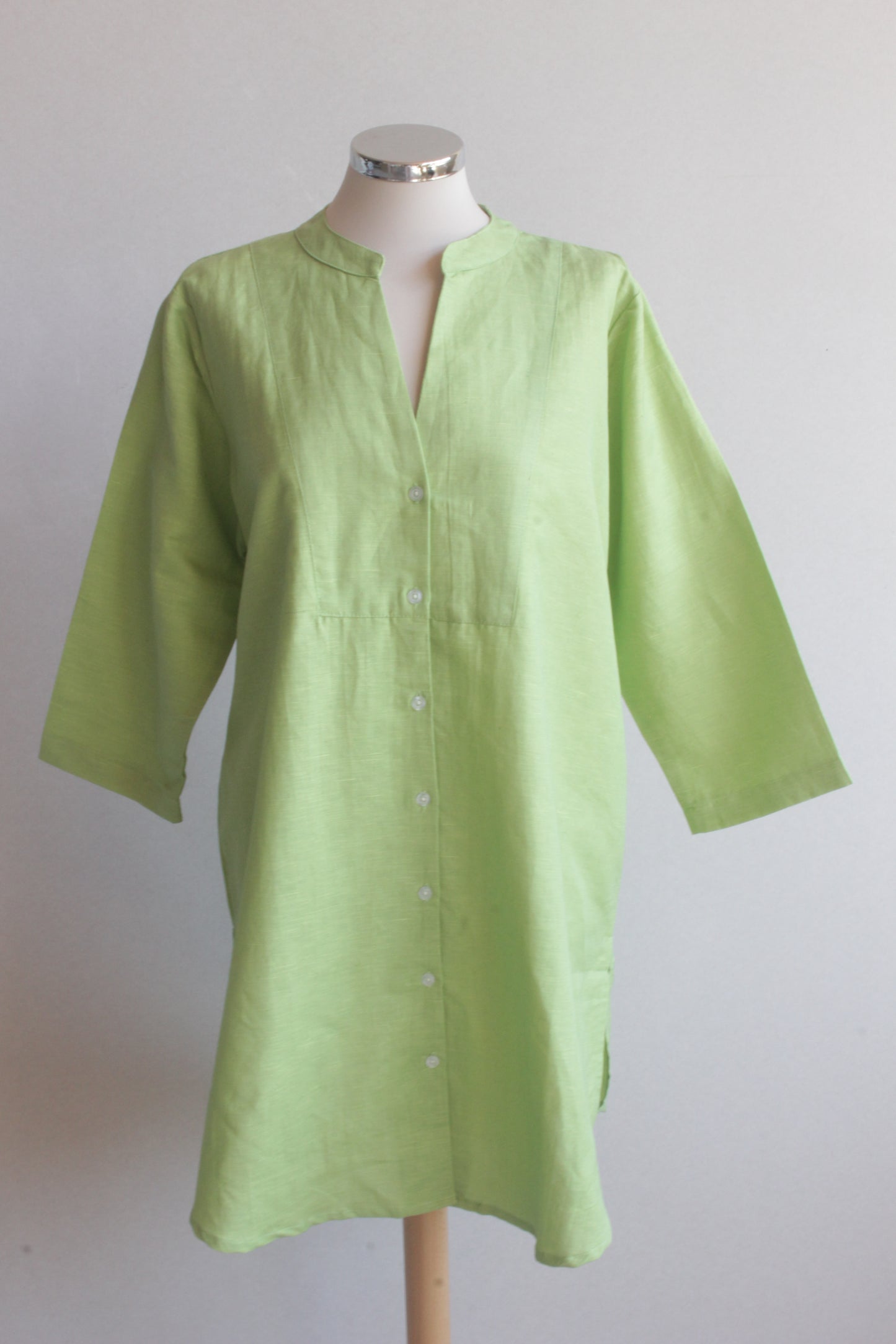 French kurta - parrot green