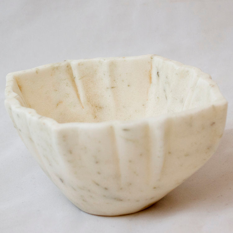 Hand carved marble bonbon bowl