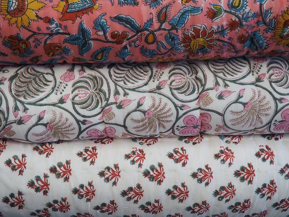 Hand block printed double quilts