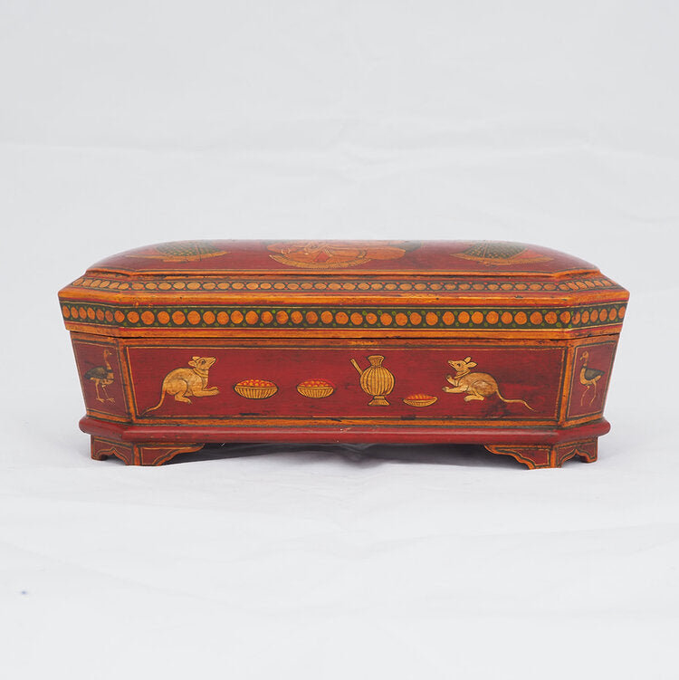 Hand painted wooden pen box