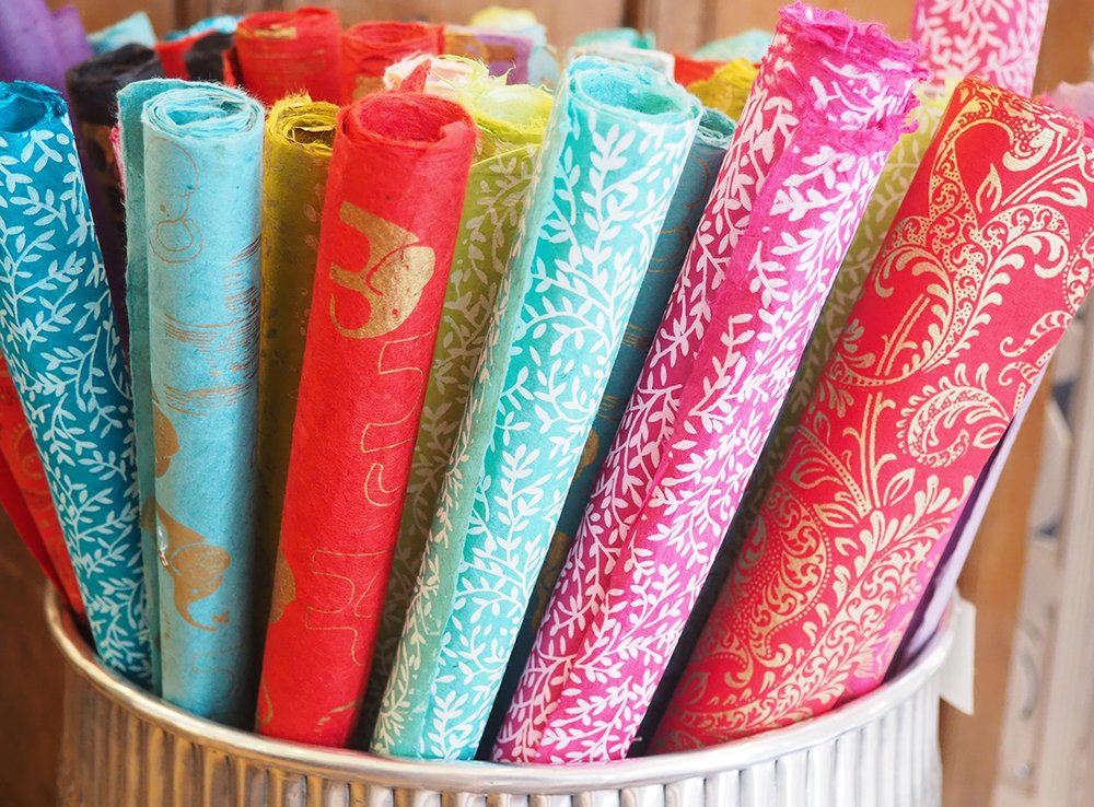 Handmade recycled wrapping paper